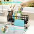 Countertop HapiRm Sponge Holder for Kitchen Sink - Self-draining Sink Caddy with Brush and Dishcloth Holders, Stainless