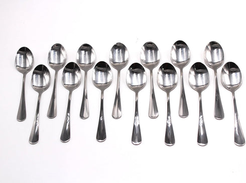 Pack of 15 Stainless Steel Extra-Fine Teaspoons, 6.7 Inches, Hard to Bend, Silver