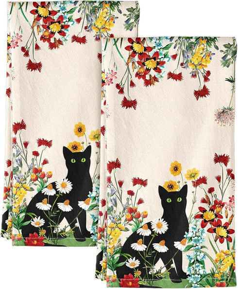 Miss Adola Flour Sack Kitchen Towels - Set of 2 Spring Dish