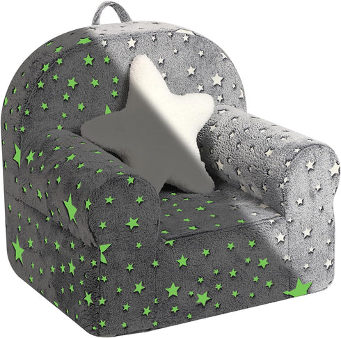 MOMCAYWEX Little Star Kids Sofa with Star Throw Pillow, High Back Toddler