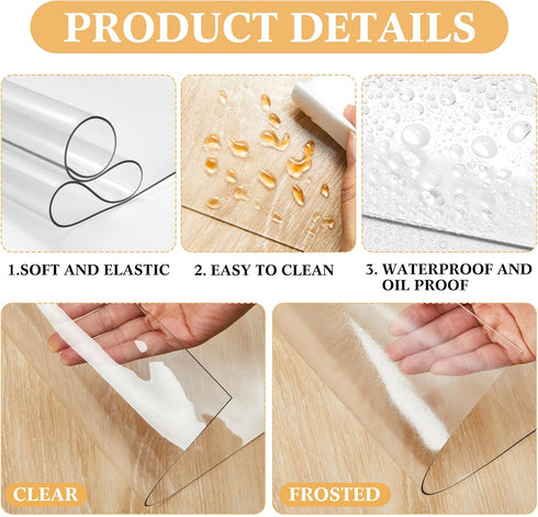15.8 23.6 Inch, 1.5mm Trimmed Occasion(2 Nightstand Protector, Clear Plastic Table Cover Protector x Thick Rectangle