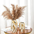 OTARTU Cream White Ceramic Vase for Flowers, Gold Flower Vase Modern Home Decor, Small Ceramic Vase for Pampas Grass