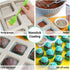 Beasea Brownie Pan, 6 Cavity Gold Nonstick Square Mini Brownie Muffin Cake Pan, Cheesecake Bakeware