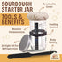 24oz 9 10 Set, Sourdough Starter Kit Complete Sourdough Bread Baking Supplies with Glass Sourdough Starter Jar, Round