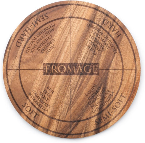 Ironwood Gourmet 28686 Round Dorset Cheese and Charcuterie Paddle