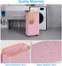 Slim Laundry Basket with Wheels, Rolling Basket with Lid and Removable Bag, 75L (19.8 Gallon) Pink