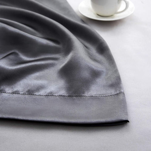 P Pothuiny 2-Piece Grey Satin Pillowcases, Queen Size Silky Pillow Covers for Hair & Skin, Wrinkle Fade Resistant