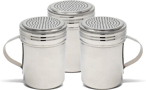 Winco Winware Stainless Steel Dredges with Handle, 10-Ounce, 3 Pack