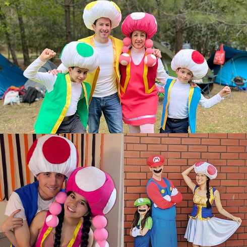 Anime Mushrooms Hats Caps Cute Red and Green Hats Halloween Coplay Hat for Adults