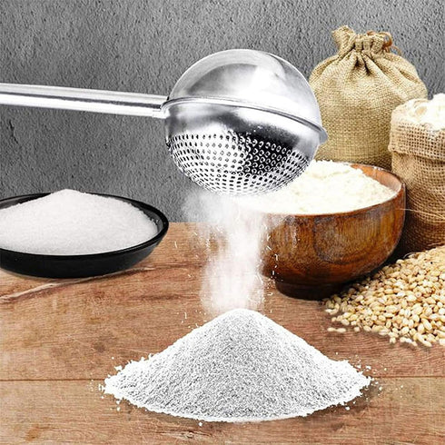 304 Stainless Steel Flour Powder Filter Spoon, Baker Dusting Wand For Sugar Flour Spices, Sourdough Bread Baking Supplies, Flour Sugar Powder Spoon Kitchen Tools Baking Sifters Baking Tools by Juroicessry