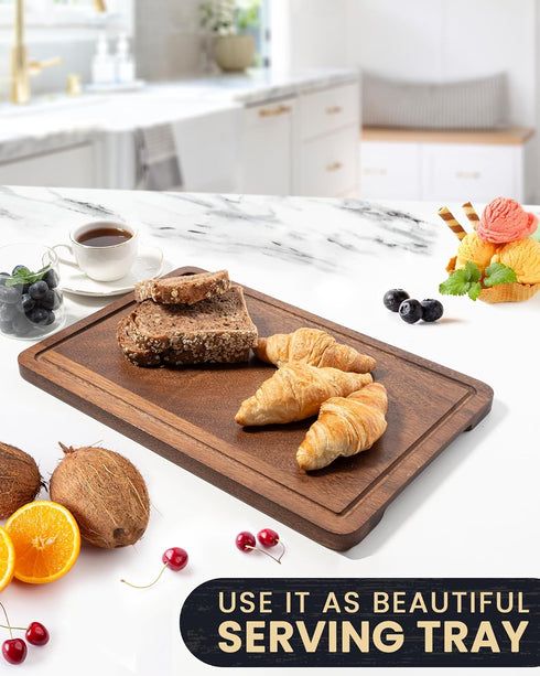 Countertop, 18x12 inch Axeman Walnut Wood Cutting Board with Juice Groove for Kitchen Tick American Black-Walnut Wooden