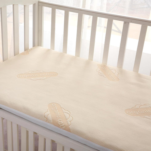 250 Crib Organic Mattress Protector Pad - OCS Certified Organic Cotton Waterproof Breathable Mattress Pad Cover - GSM