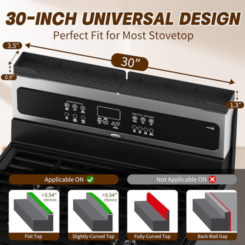 30 Inch, Stove Top Shelf Magnetic Over the Stove Top Shelf, Silicone Oven Spice Rack Organizer Storage Organization