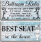Jetec 2 Pieces Funny Bathroom Pictures Wall Sign Decor - Rustic Farmhouse Bathroom Rule Wall Art
