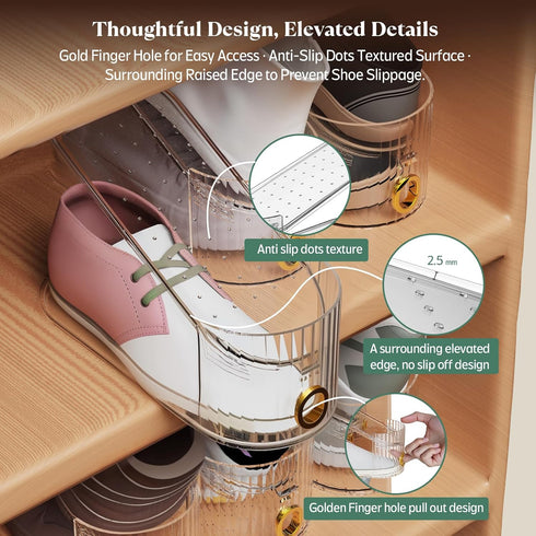 SummerVines 10 Pack 50% Closet 10 Pack) Clear Shoe Slot Organizer, Shoe Stacker Organizer Holders for A Pair of Shoes