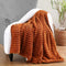 Burnt Orange Sherpa Fleece Throw Blanket 5060 for Couch Sofa Bed,Double Side