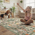 Lanffia 5x7 Botanical Washable Area Rug, Soft Whimsical Non Slip Rugs for Nursery, Beige Tree Plant Indoor Floor Throw