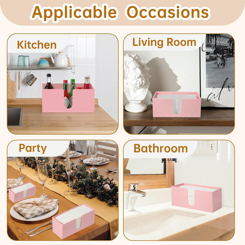 Countertop, Acrylic Paper Towel Holder Pink Paper Towel Dispenser, Napkin Holder, Suitable for Z-fold, C-fold