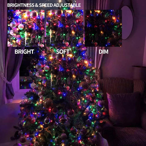33ft 100 Dazzle Bright Color Changing Christmas Lights, LED RGB String Lights with Remote & Timer, USB Powered Fairy