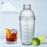 Homestia 2Pcs Plastic Cocktail Shaker Set, Hand Shaker Cup Mixer with Measuring Jigger for Bartending