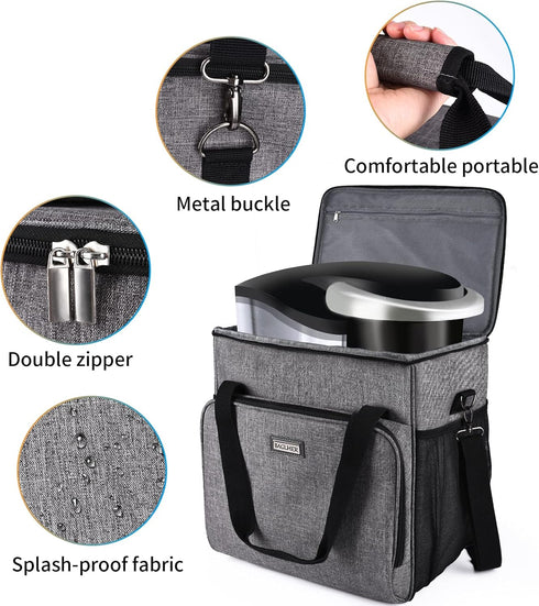 BAGLHER Coffee Maker Storage Bag, Waterproof Travel Organizer Case for Kering Machines, Grey