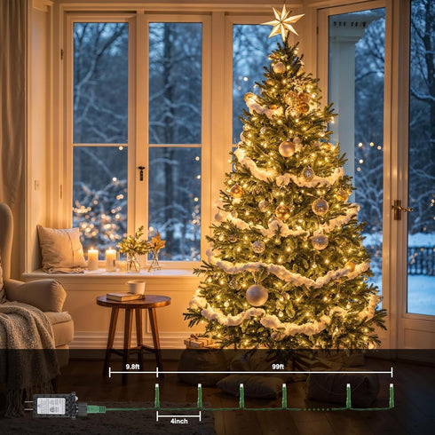 99FT 300 8 ASENEK LED Christmas String Lights End-to-End Plug Modes Indoor Lights with Timer, Outdoor Indoor Fairy