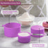 Huygens Measuring Cups and Spoons Set, 10 Pieces Stackable Stainless Steel Handle for Dry and Liquid Ingredients (Mauve)