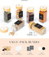 4oz 24 Pack Set, Set Bamboo Glass Spice Jars with Label and Shaker Lids Clear Empty Bottles Square Glass Spice