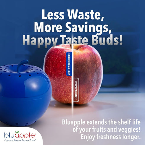 Bluapple Ethylene Gas Absorber Produce Saver Combo Pack, 8 Packets and 2 Bluapples, Keeps Fruits Fresh