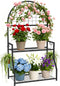 VGMiu 2 Tier Plant Stand Indoor Outdoor, Metal Plant Display Stand Plants