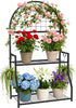 VGMiu 2 Tier Plant Stand Indoor Outdoor, Metal Plant Display Stand Plants