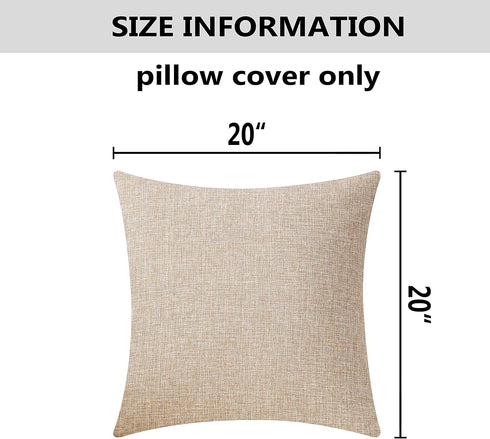 Home Brilliant Light Linen Burlap Solid European Throw Pillow Sham Cushion Cover for Bench, 20x20(50x50cm)