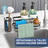 Trendy Sink Caddy Kitchen Organizer, Sponge Holder with Drain Tray, Rustproof Non-Slip Dish Soap Dispenser Rack (Matte