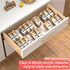 Baker Boutique 2-Tier 2-Pack (11''-22'') Non-Slip Spice Drawer Organizer, Checkered Frosted Clear Acrylic, Expandable