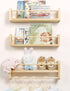 Maxpeuvon Nursery Floating Shelves for Wall, Set of 3 Book Shelves Natural
