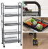 5 360 41 Inch Fruit Vegetable Basket Storage Cart Tier Snack Cart Stackable Metal Mesh Vegetable Organizer with Degree