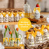 12 Pack Ethisa Vintage Bee Party Favor Glass Bottles with Ribbons and Stickers - Classy Baby Shower and Birthday