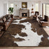 DweIke Cow Print Rugs for Living Room, 4x6 Soft Brown Faux Animal
