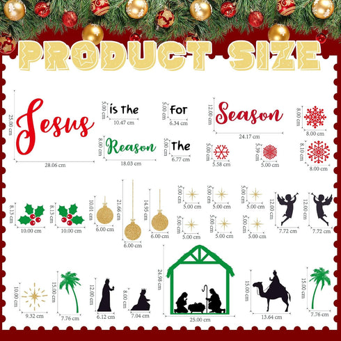 30 Pcs Christmas Garage Door Magnet Decorations Merry Christmas Winter Snowman Snowflake Santa Claus Garage Decorations for Refrigerator Car Bulletin Board Car (Jesus)
