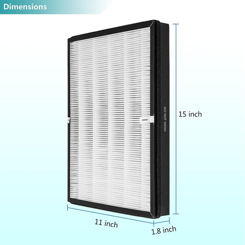 TTAP003 Replacement Filter for TaoTronics TT-AP003 Air Purifier, VIVOSUN 5-in-1, 3-in-1 Premium H13 True HEPA (2-Pack)