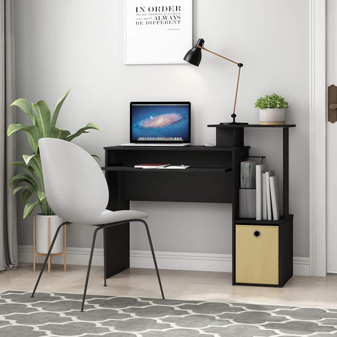Furinno Econ Multipurpose Home Office Writing Desk, Black/Brown