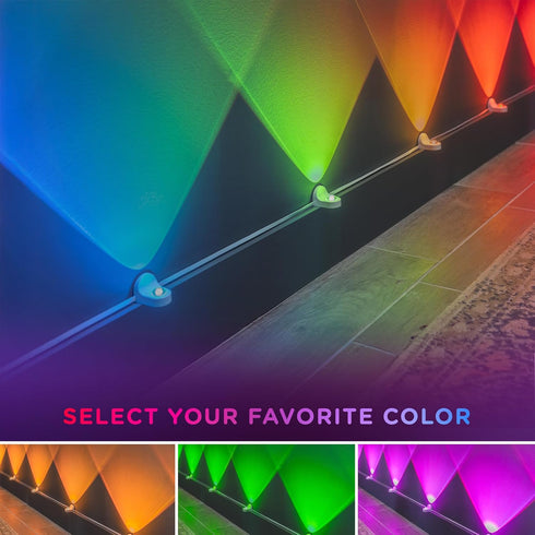 8ft 6 84313 Enbrighten Spectrum Remote Controlled Indoor Accent Wall String Lights, Color Changing LED USB Sconces