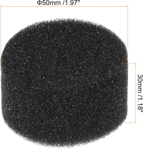 50pcs 1.97" MECCANIXITY Hydroponic Sponges, Growing Media Cylindrical Sponges for Home Vegetable Flower Planting, Black