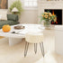 12.6" D12.6" W17.32" UHBD036W YMYNY Vanity Stool Chair, Pumpkin Style Faux Leather Stool, Pouf Couch Stool, Modern