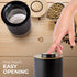Kaffe Glass Coffee Canister (8oz) with Airtight Lid, BPA Free Glass & Stainless Steel Kitchen Storage Container