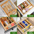LotFancy Silverware Organizer, Bamboo Drawer Organizer for Kitchen Utensils, Flatware Holder for Cutlery Storage