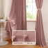 W52 L84, 2 StangH Pink Velvet Curtains for Nursery Bedroom, Room Darkening Privacy Protect Window Treatment Home
