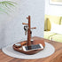 C-Joy Wood Handmade Wooden Key Holder - Decorative Key Rack for Entryway, Jewelry Key Stand Organizer (Walnut)