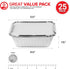 Stock Your Home 1 Lb Aluminum Disposable Cookware with Lids (25 Pack) - Foil Pans & Cardboard Lids for Takeout