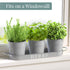 Set Set/3 Barnyard Designs Indoor Herb Garden Planter with Tray, Metal Windowsill Plant Pots with Drainage for Outdoor